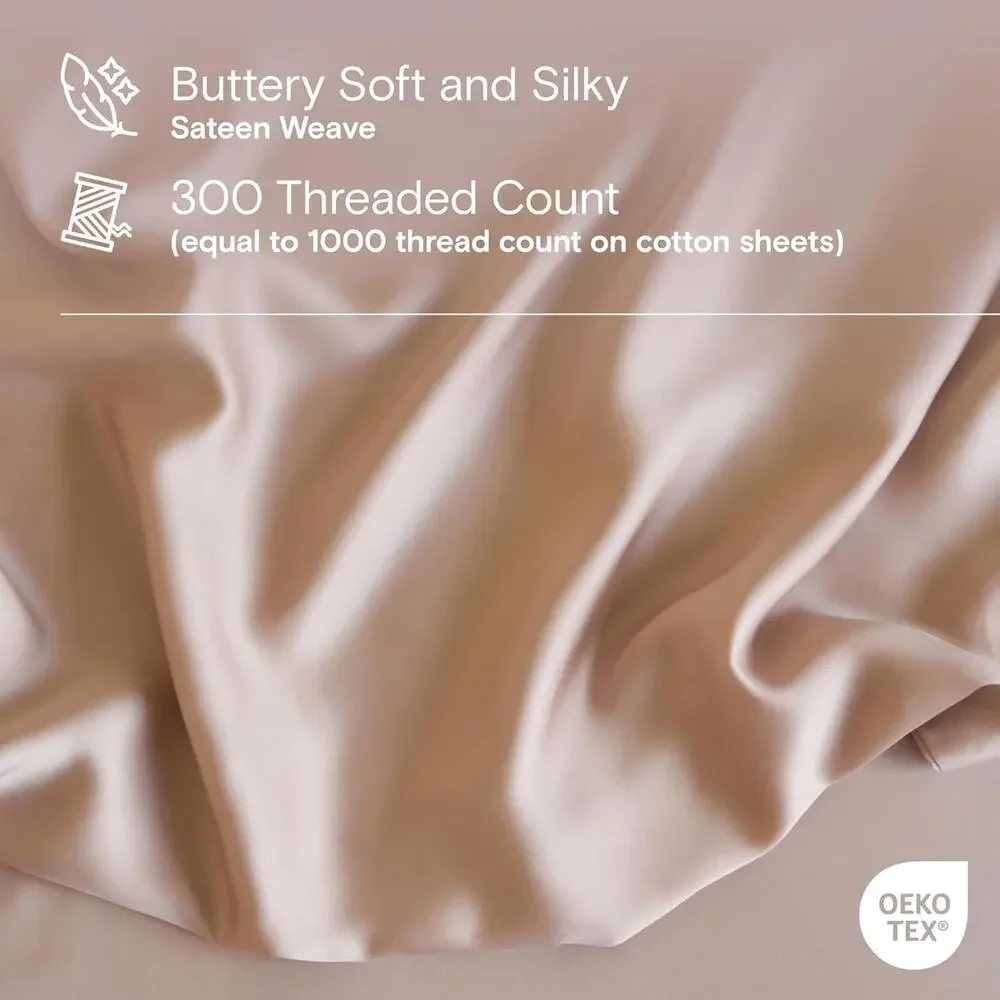 NWT Sijo DOZ Bamboo Sheet Set 3 PC 2 Pillowcases Fitted Sheet Blush Pink Full